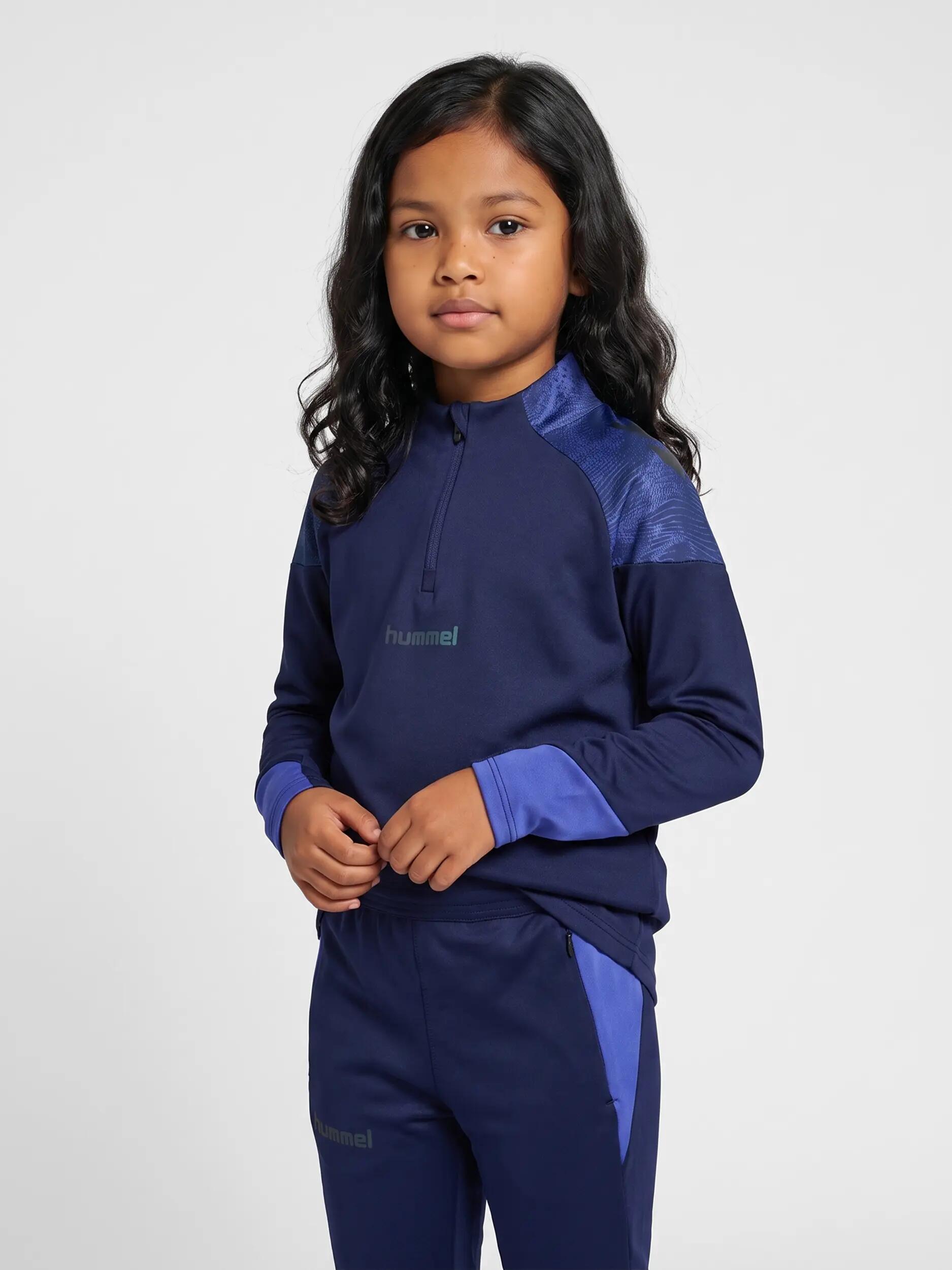 hummel Half Zip Felpa da allenamento vestibilità slim per bambini – MARINE 4/4