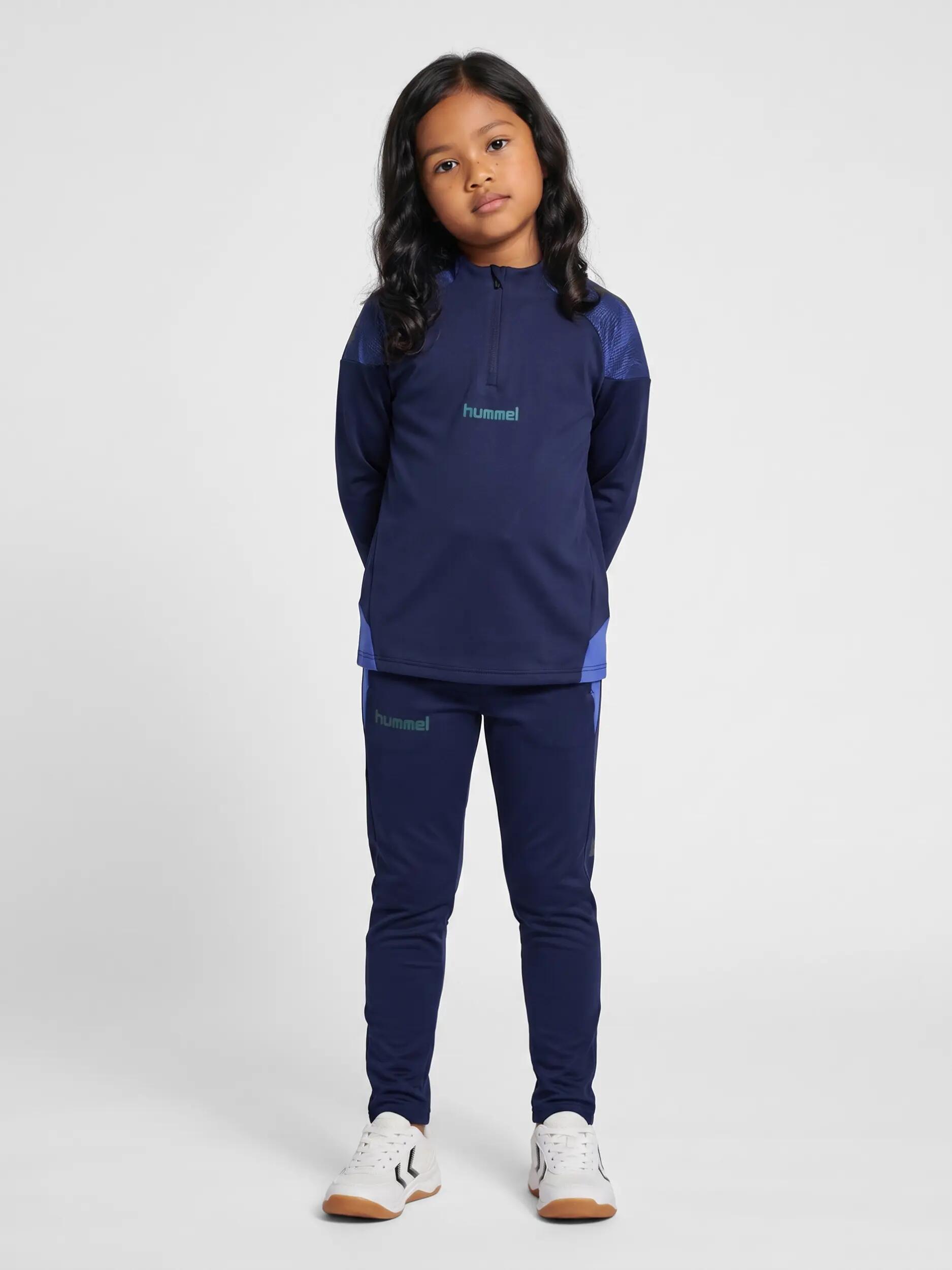 hummel Half Zip Felpa da allenamento vestibilità slim per bambini – MARINE 3/4