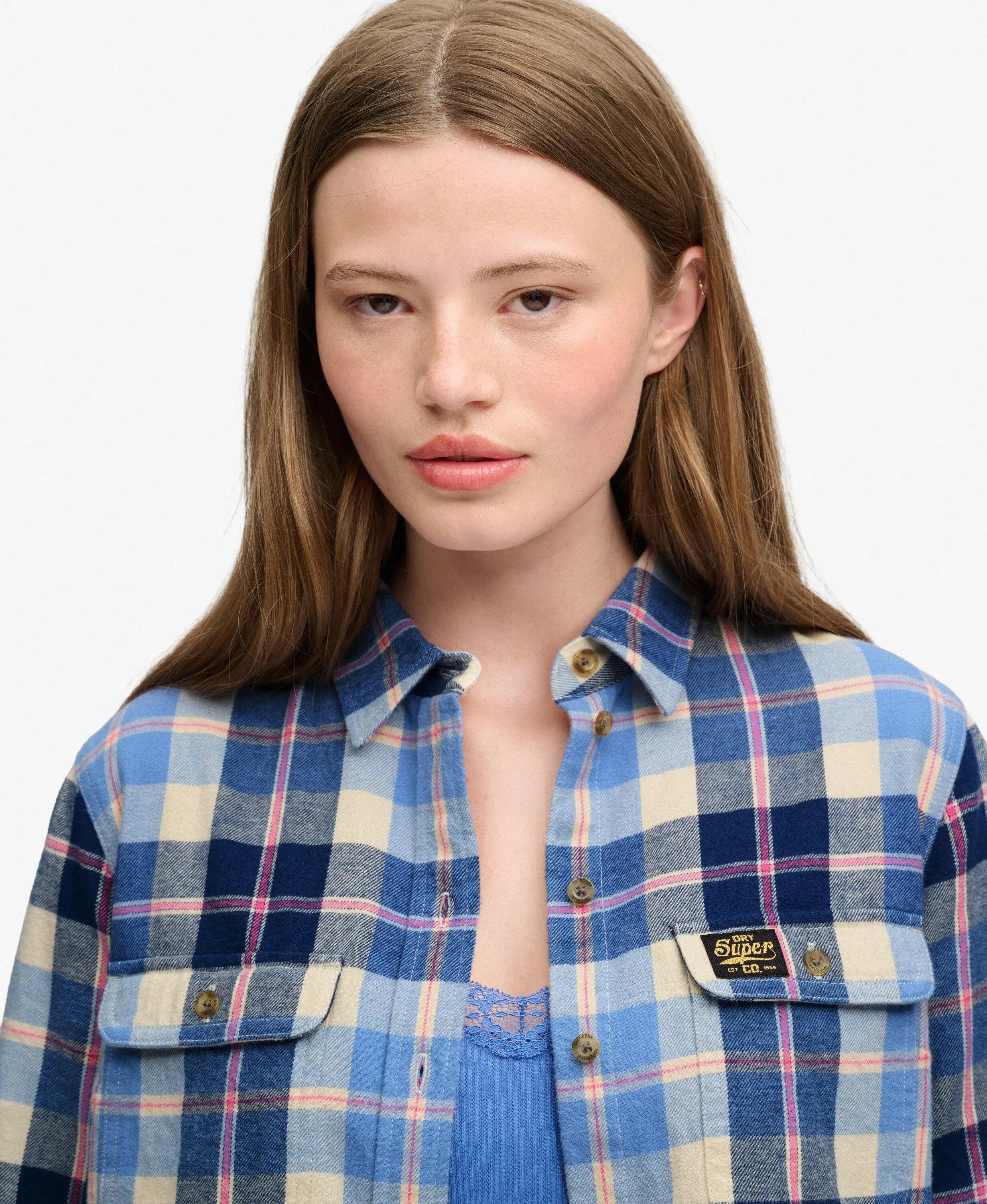 superdry Camisa Lumberjack em flanela xadrez – Classic Blue Check 4/7