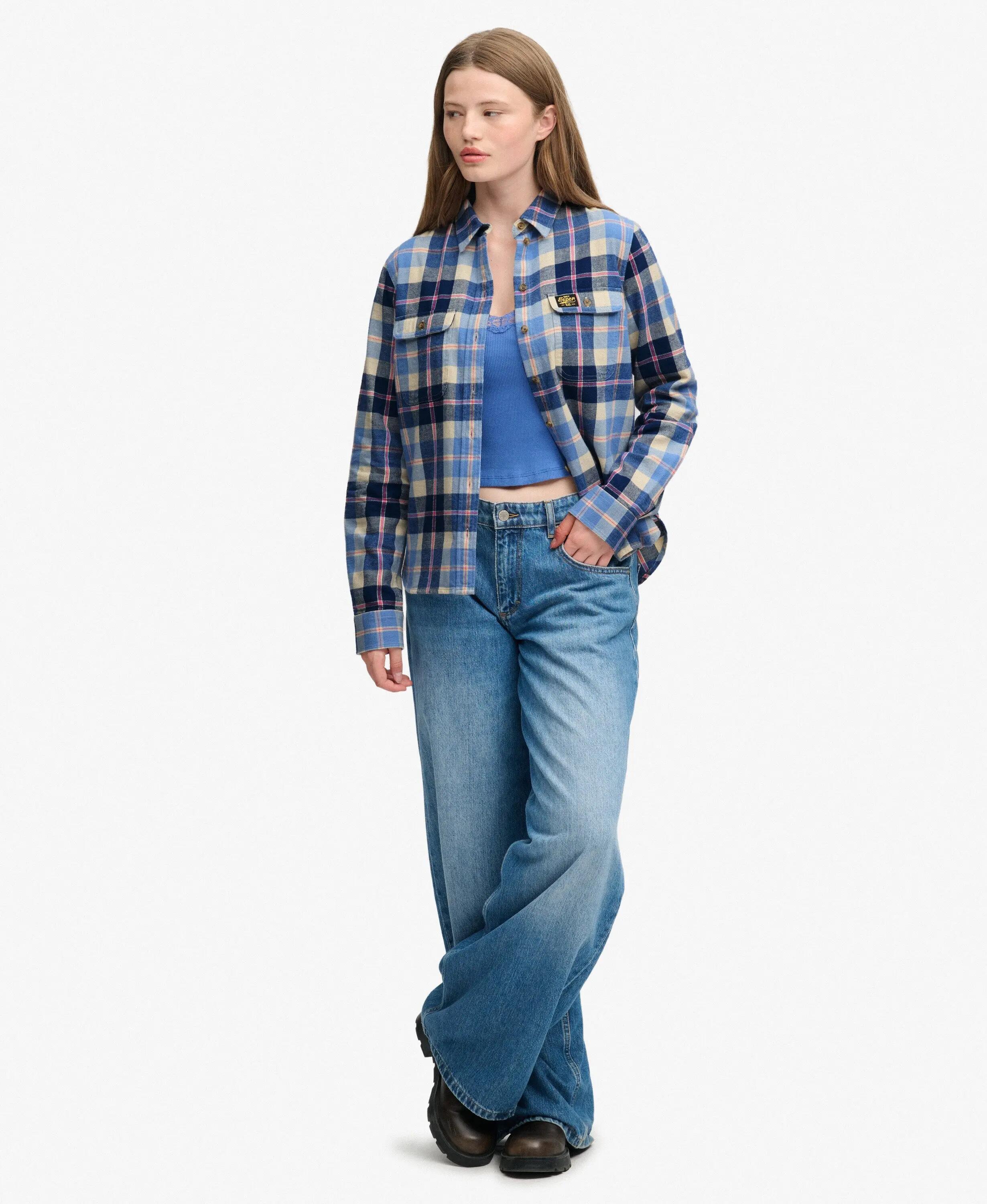 superdry Camisa Lumberjack em flanela xadrez – Classic Blue Check 3/7