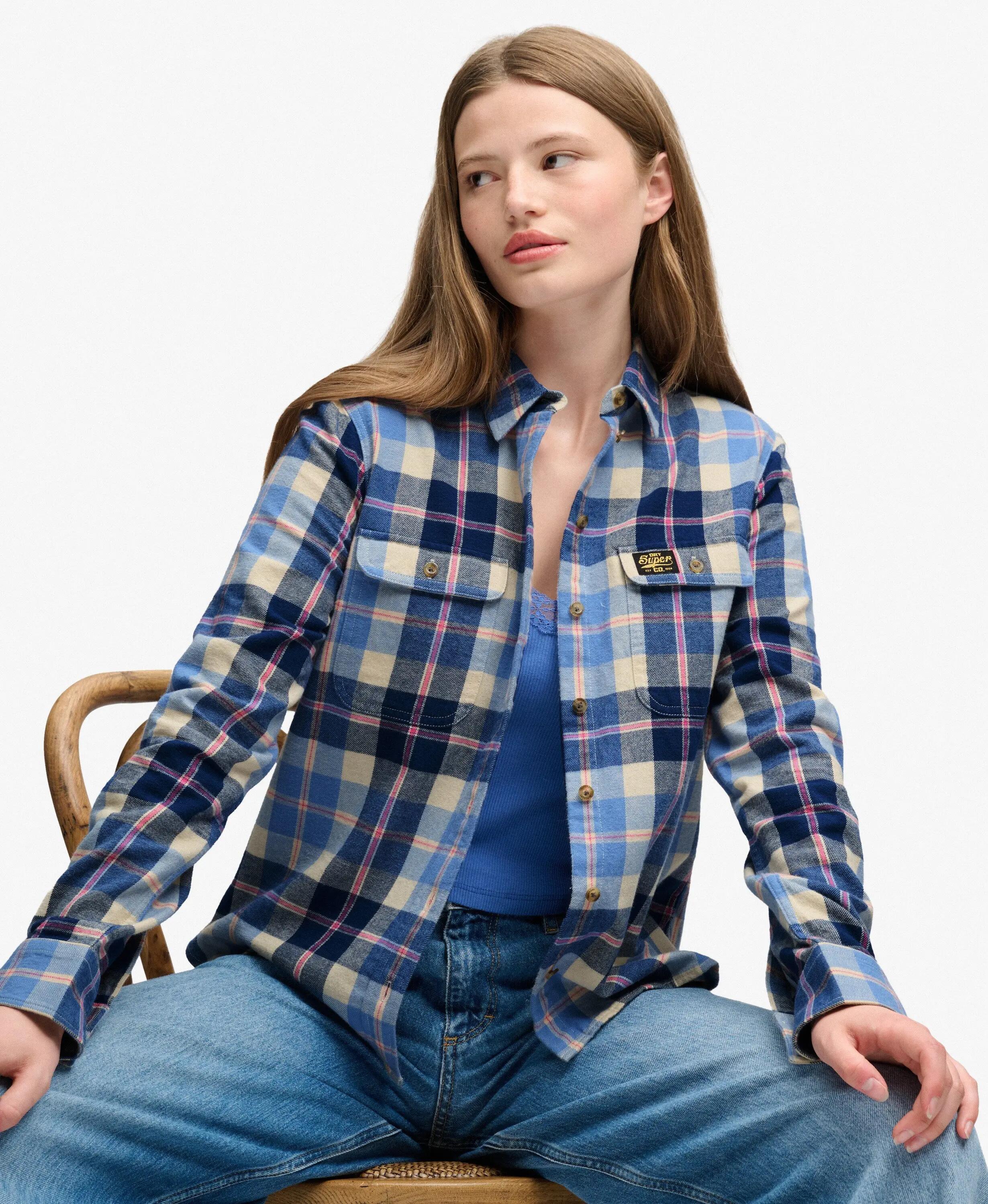 superdry Camisa Lumberjack em flanela xadrez – Classic Blue Check 2/7