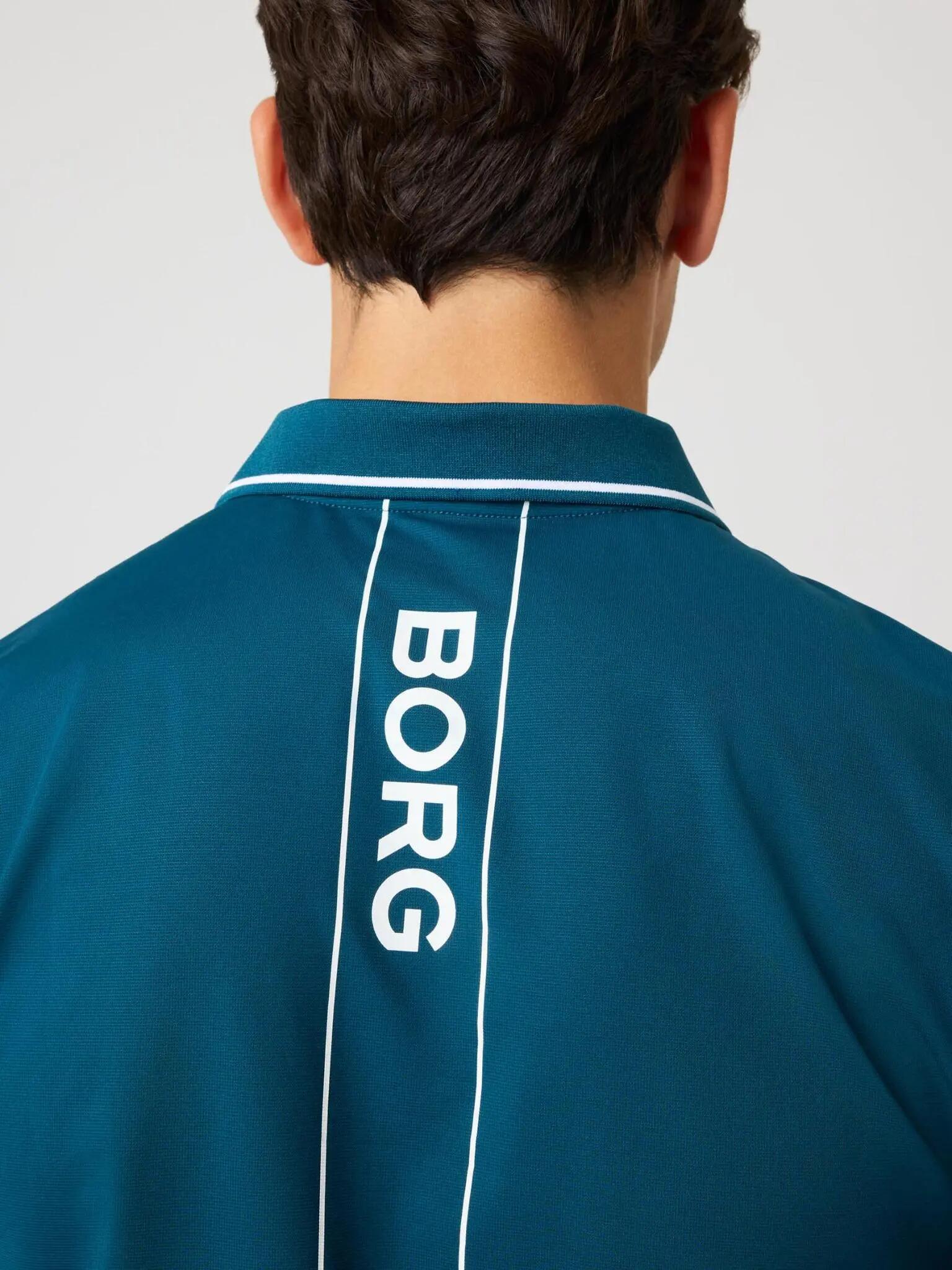 bjorn_borg ACE POLO SHIRT in poliestere riciclato – REFLECTING POND 4/5
