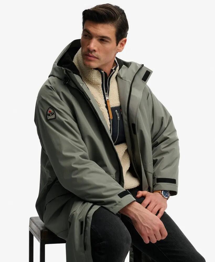 superdry Ultimate Robe impermeável – corte boxy, forro borg – Freestyle Green 3/7