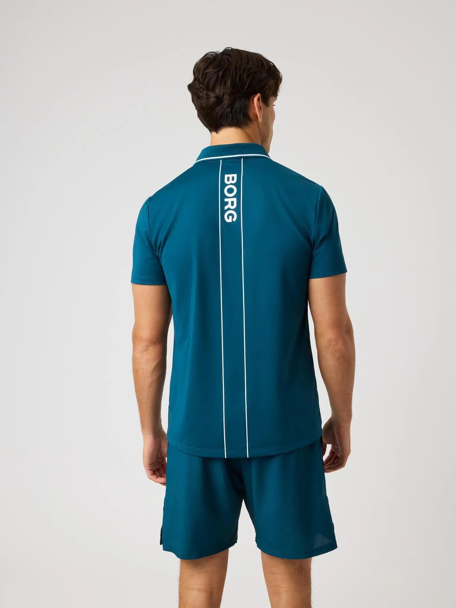 bjorn_borg ACE POLO SHIRT in poliestere riciclato – REFLECTING POND 2/5