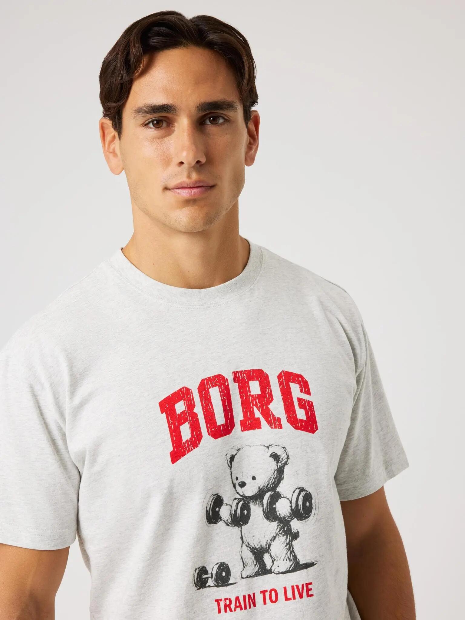 bjorn_borg T-shirt BORG CLASSIC PRINT – ULTRA LIGHT GREY MELANGE 5/5