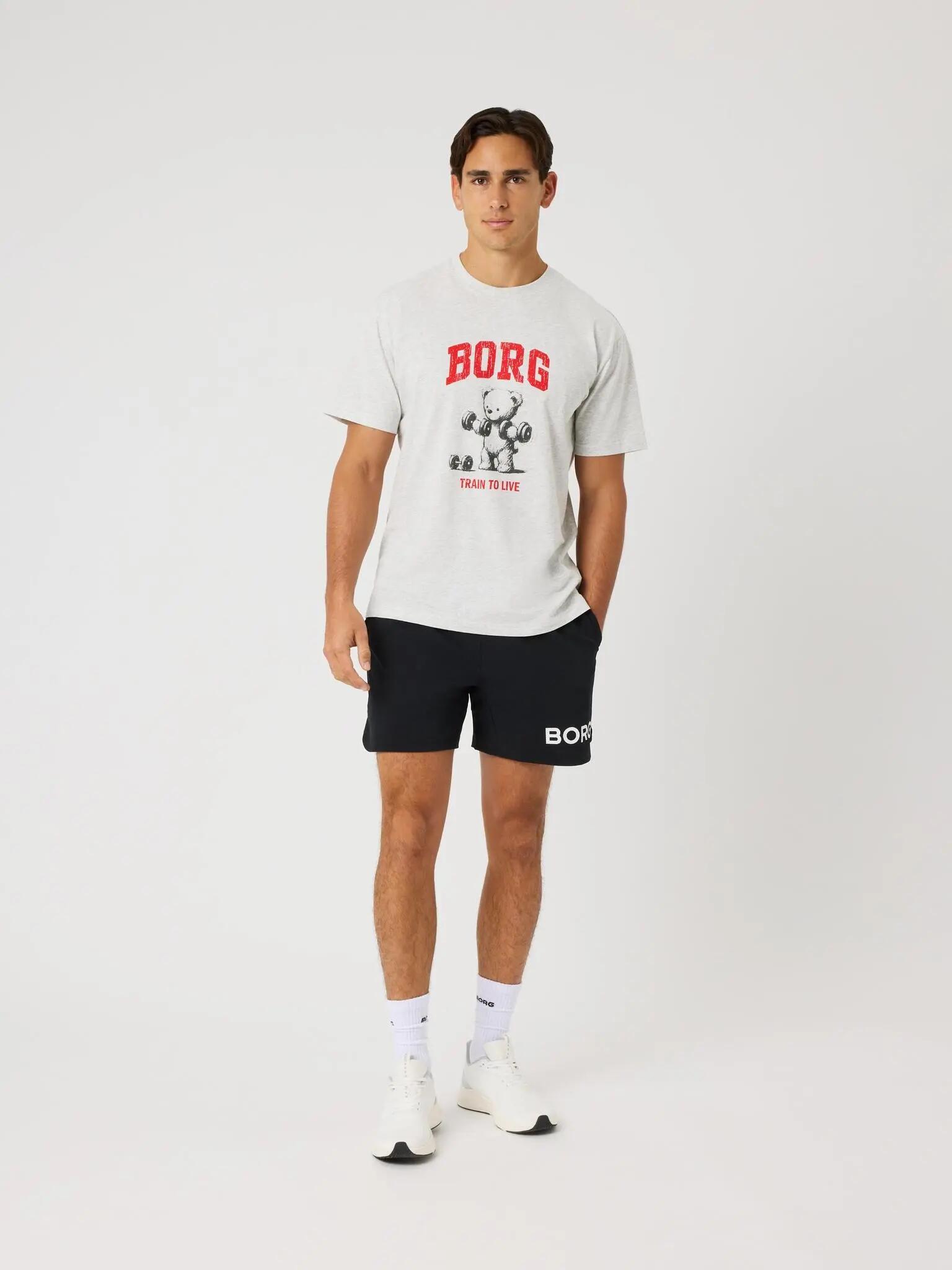 bjorn_borg T-shirt BORG CLASSIC PRINT – ULTRA LIGHT GREY MELANGE 3/5