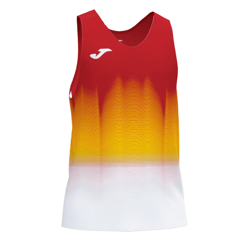 Camiseta Tirantes Running Elite VII Hombre Rojo Blanco Amarillo