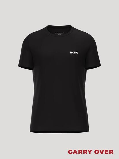 bjorn_borg Herren Training T‑Shirt ESSENTIAL aus recyceltem Polyester – BLACK