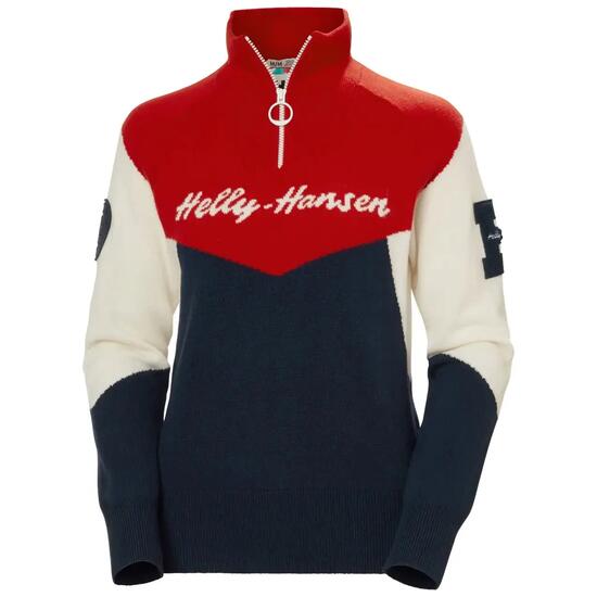 Sweatshirt - Sportswear - Femme - Apres Knitted - Marine/Crème