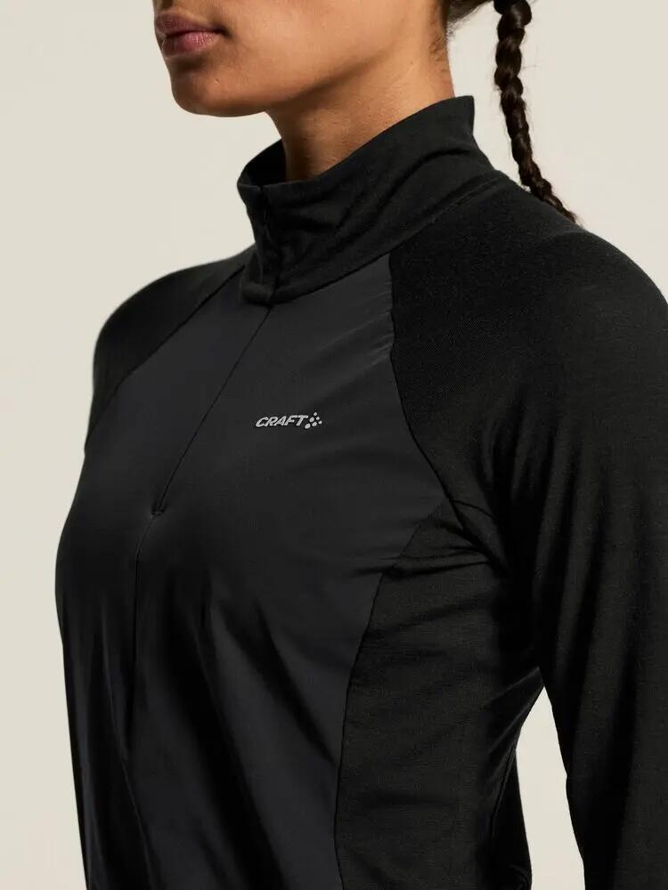 Wool Wind HZ LS W camisola manga comprida térmica corta-vento – Black 7/7