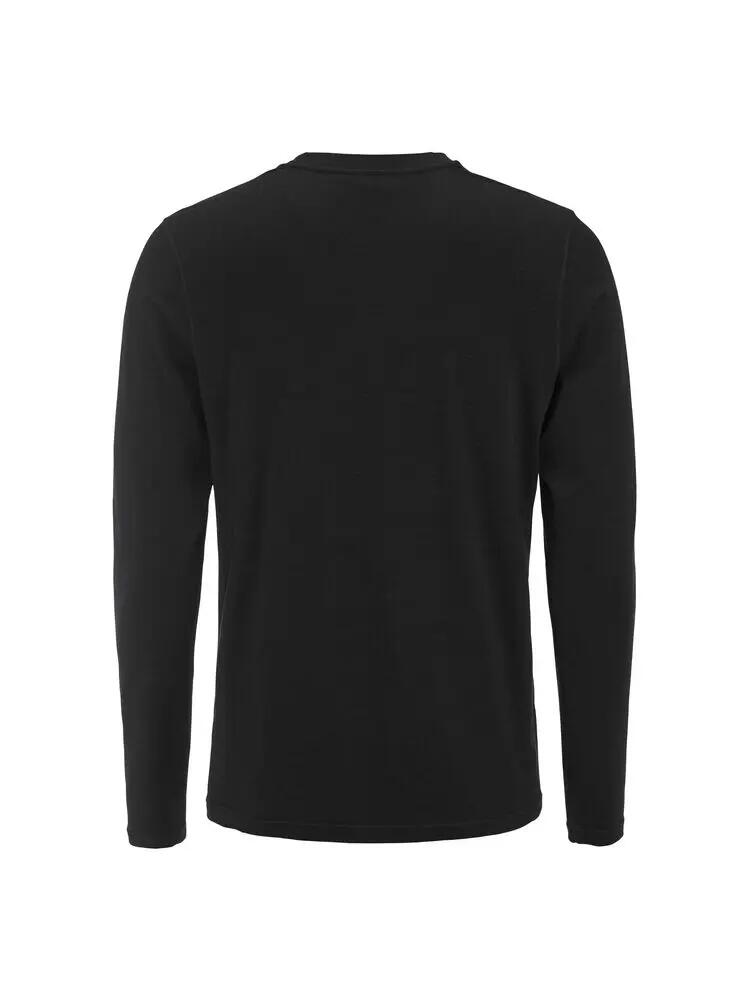 craft Wool 95 LS CN M — maglia a manica lunga in lana merino 95% – Black/Melange 2/7