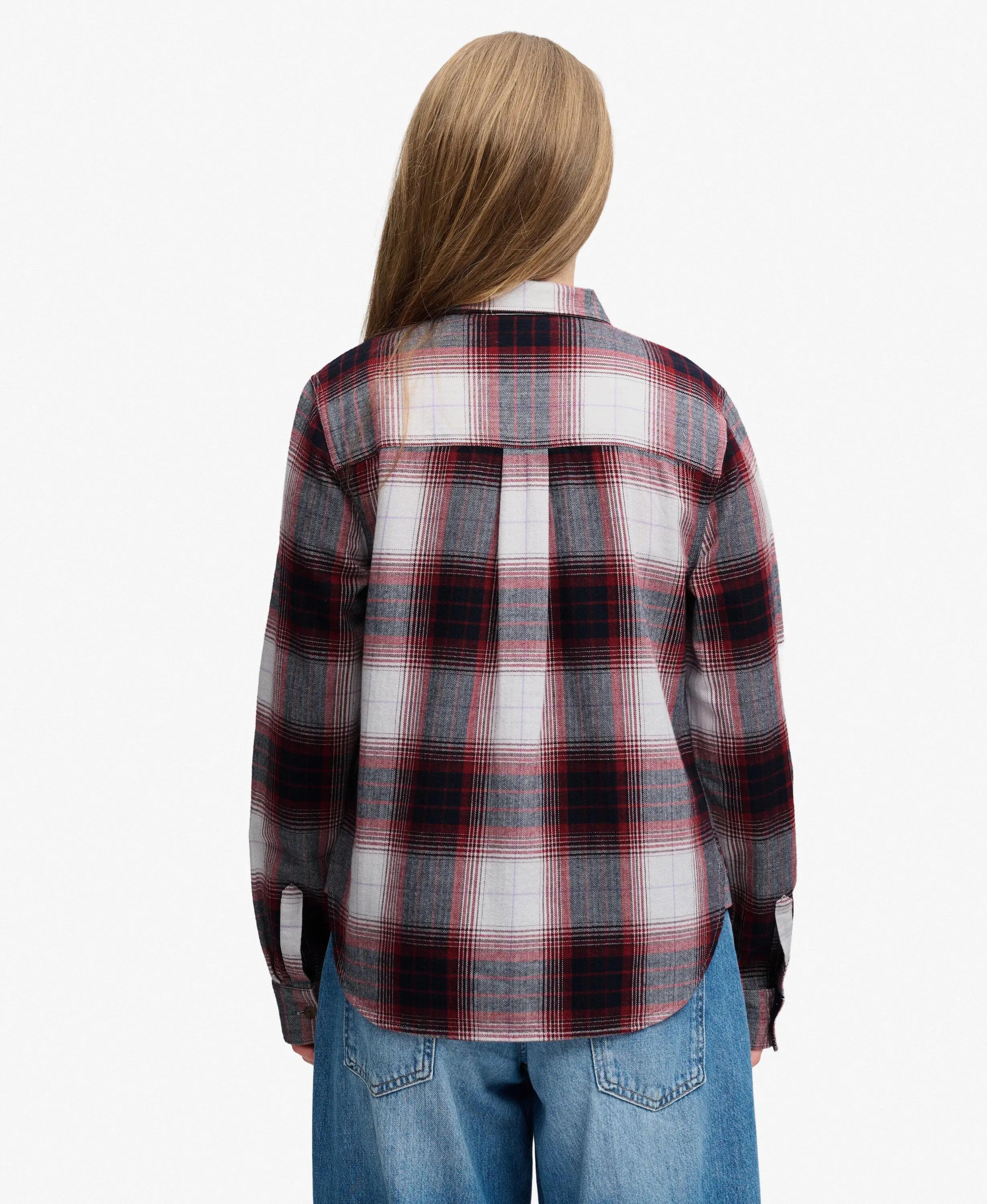 superdry Camisa de flanela Lumberjack às riscas – corte relaxed – Red/Ivory 5/7
