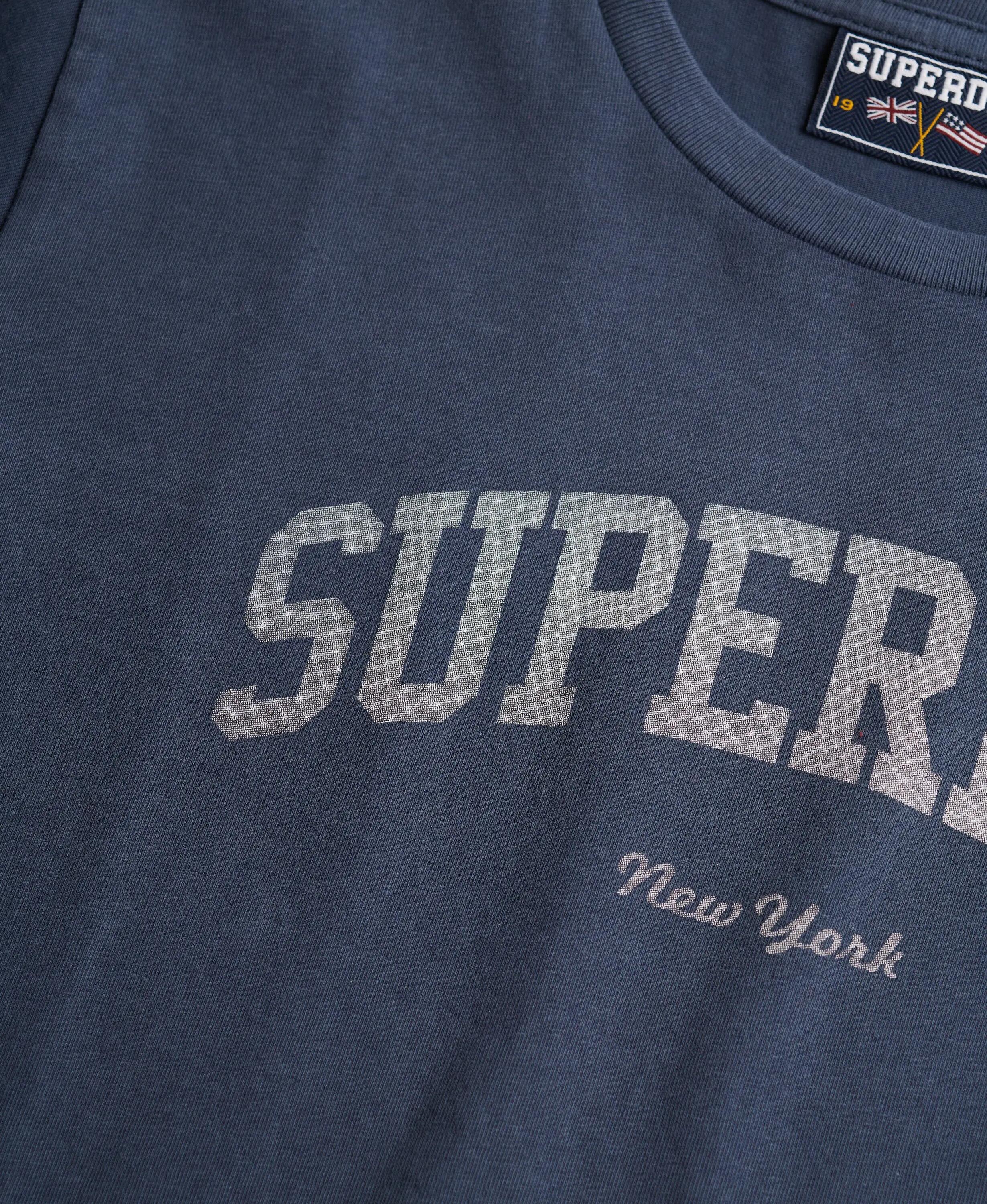 superdry T-shirt ajustada Athletic Essentials com estampado – CLASSIC NAVY 6/7