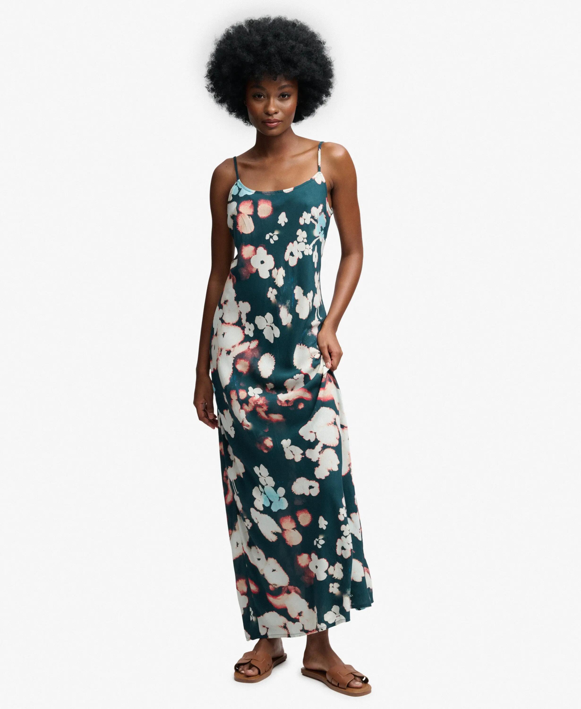 superdry Vestito lungo slip stampato slim – Ink Cherry Blossom 3/6