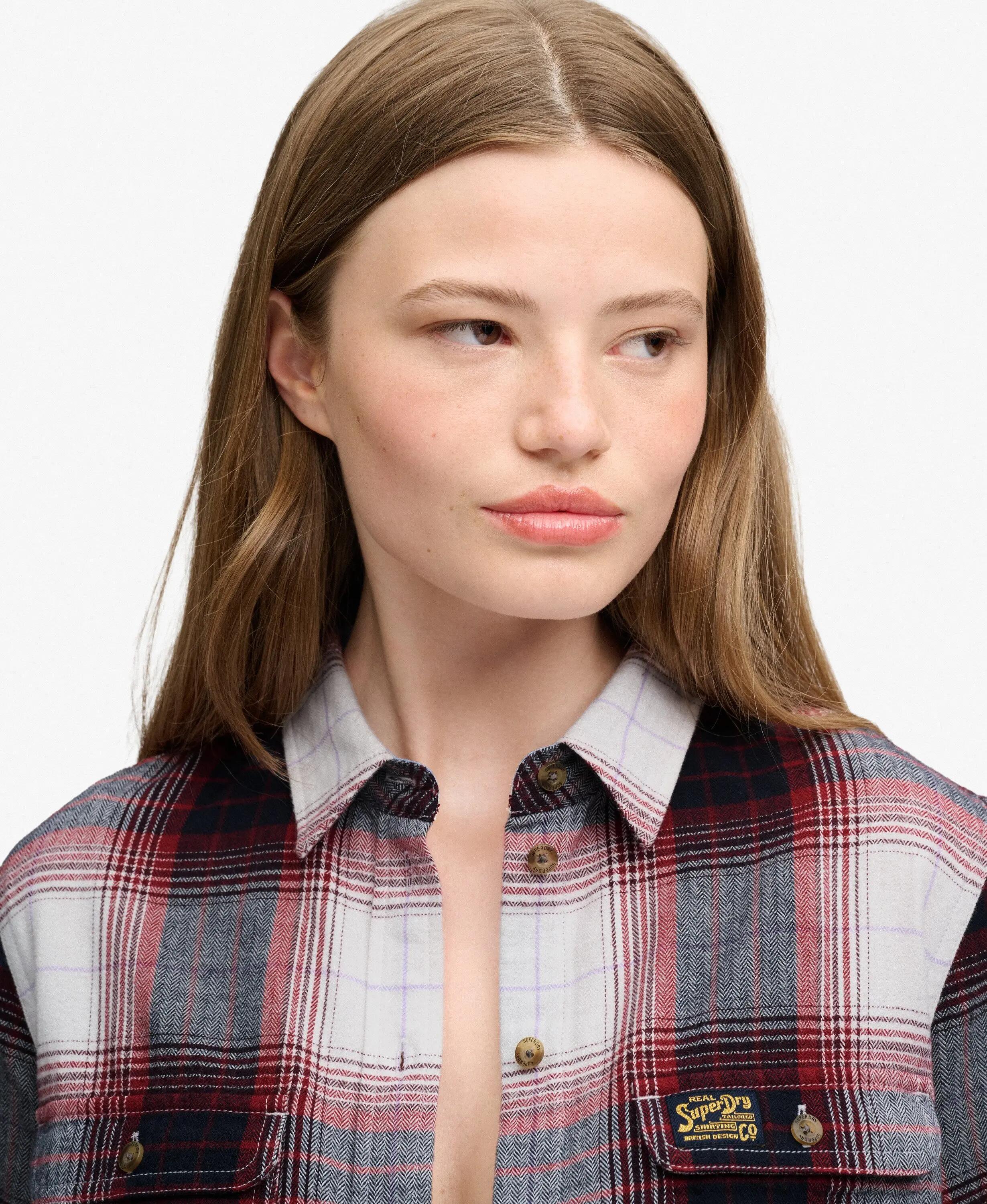 superdry Camisa de flanela Lumberjack às riscas – corte relaxed – Red/Ivory 4/7