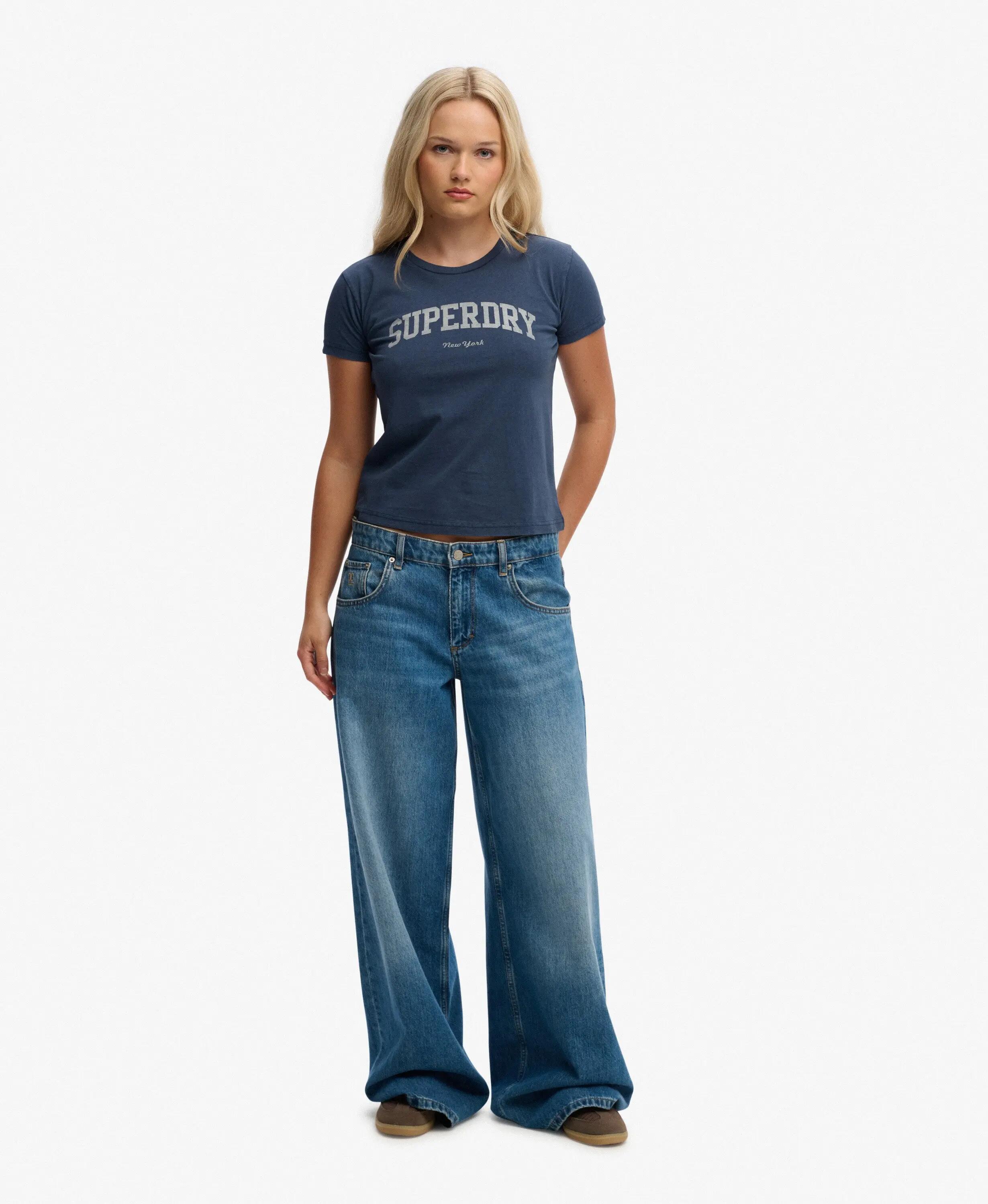 superdry T-shirt ajustada Athletic Essentials com estampado – CLASSIC NAVY 3/7