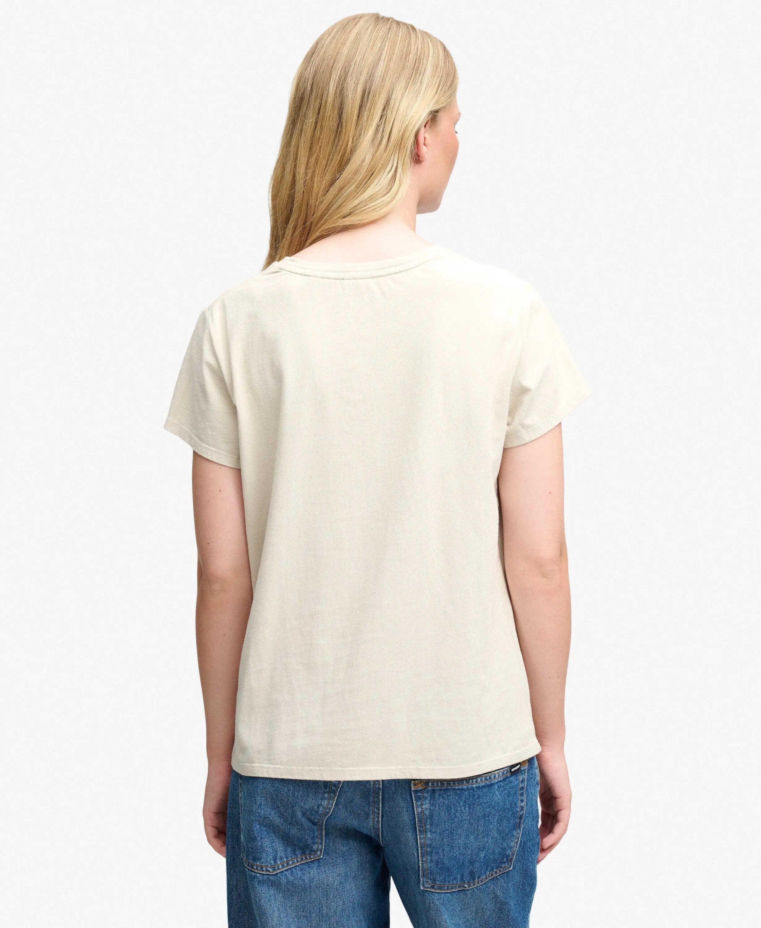 superdry T-shirt Mulher Luxe Casual Slim em algodão – Peyote Beige 5/5