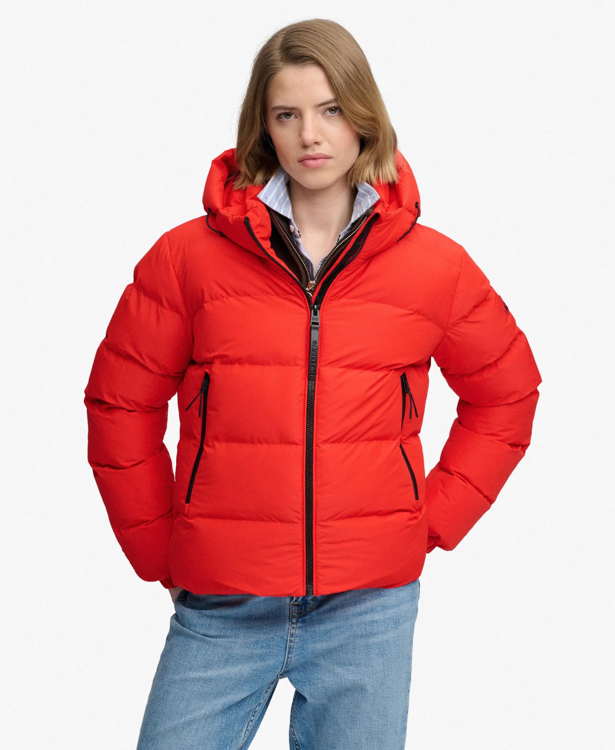 superdry Piumino sport con cappuccio in poliestere riciclato – Apple Red 5/6