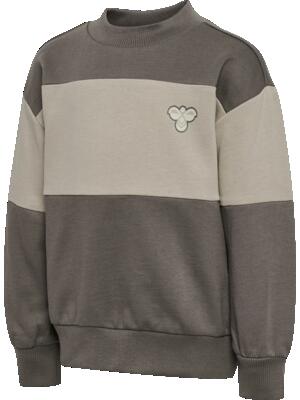 Hummel kinder sweatshirt loose fit colourblock van biologisch katoen – dark