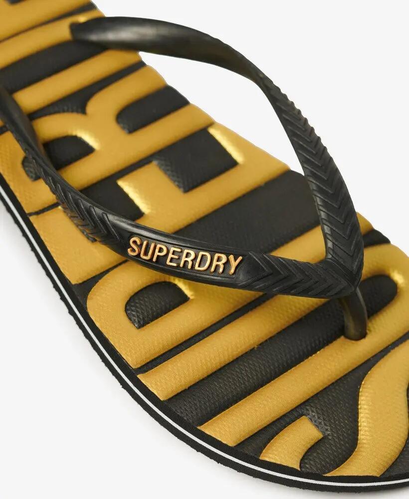 superdry Infradito Vintage Vegan in gomma – BLACK/GOLD 7/7