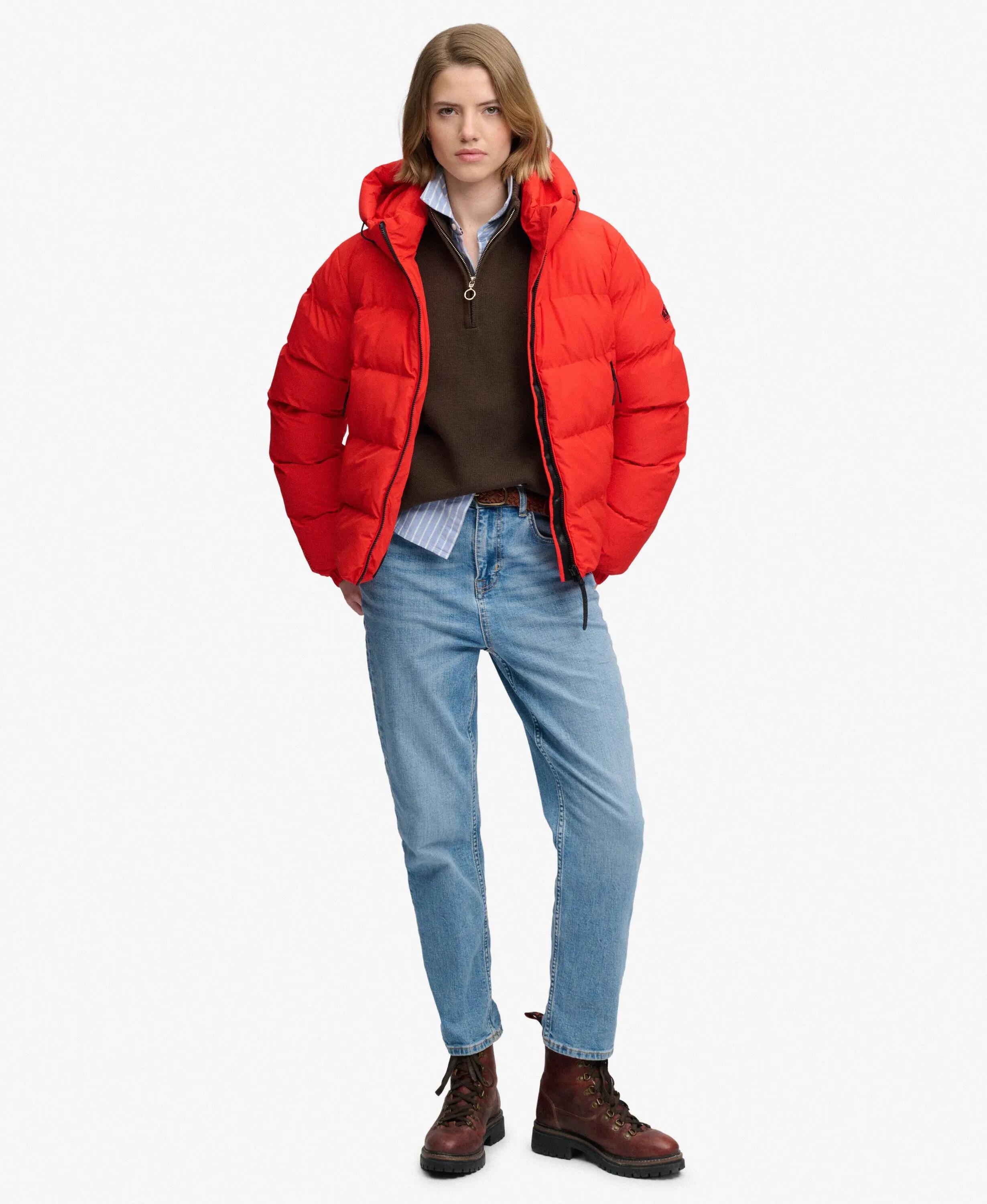 superdry Piumino sport con cappuccio in poliestere riciclato – Apple Red 3/6