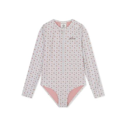 Swim Essentials Uv Swimsuit Girls With Long Sleeves - Old Pink - Cozy Hearts