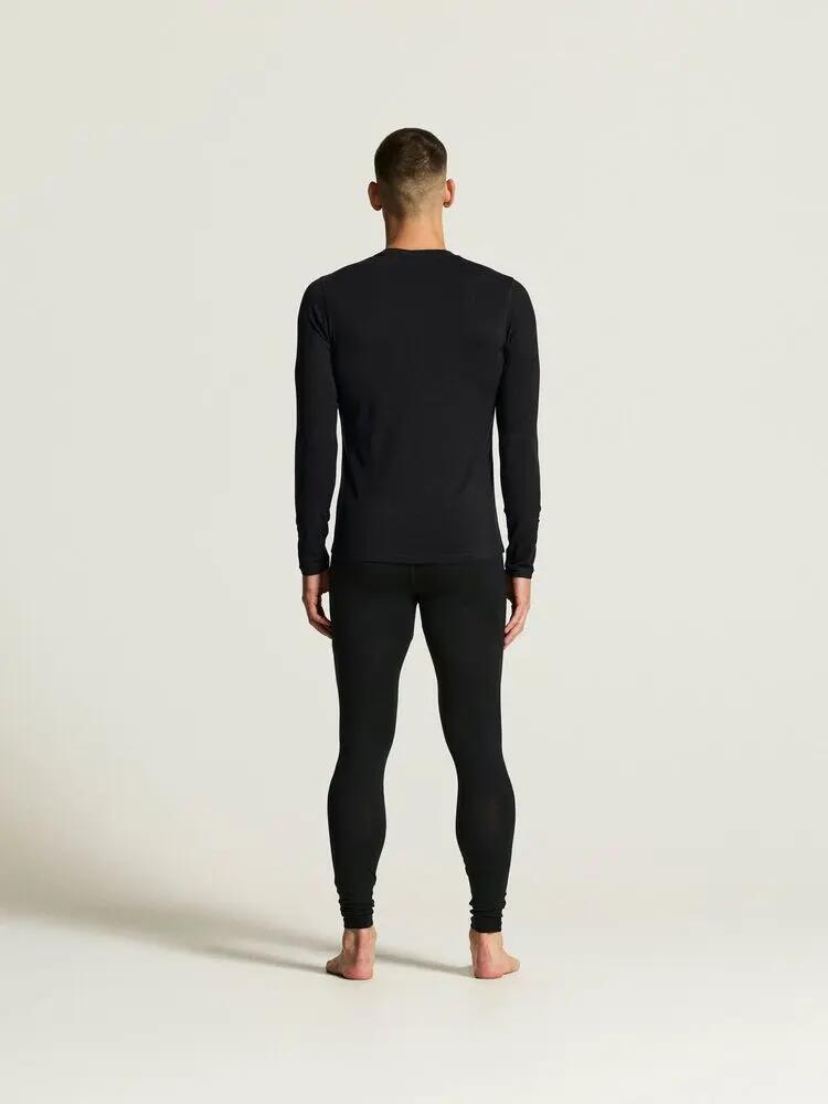 craft Wool 95 LS CN M — maglia a manica lunga in lana merino 95% – Black/Melange 5/7