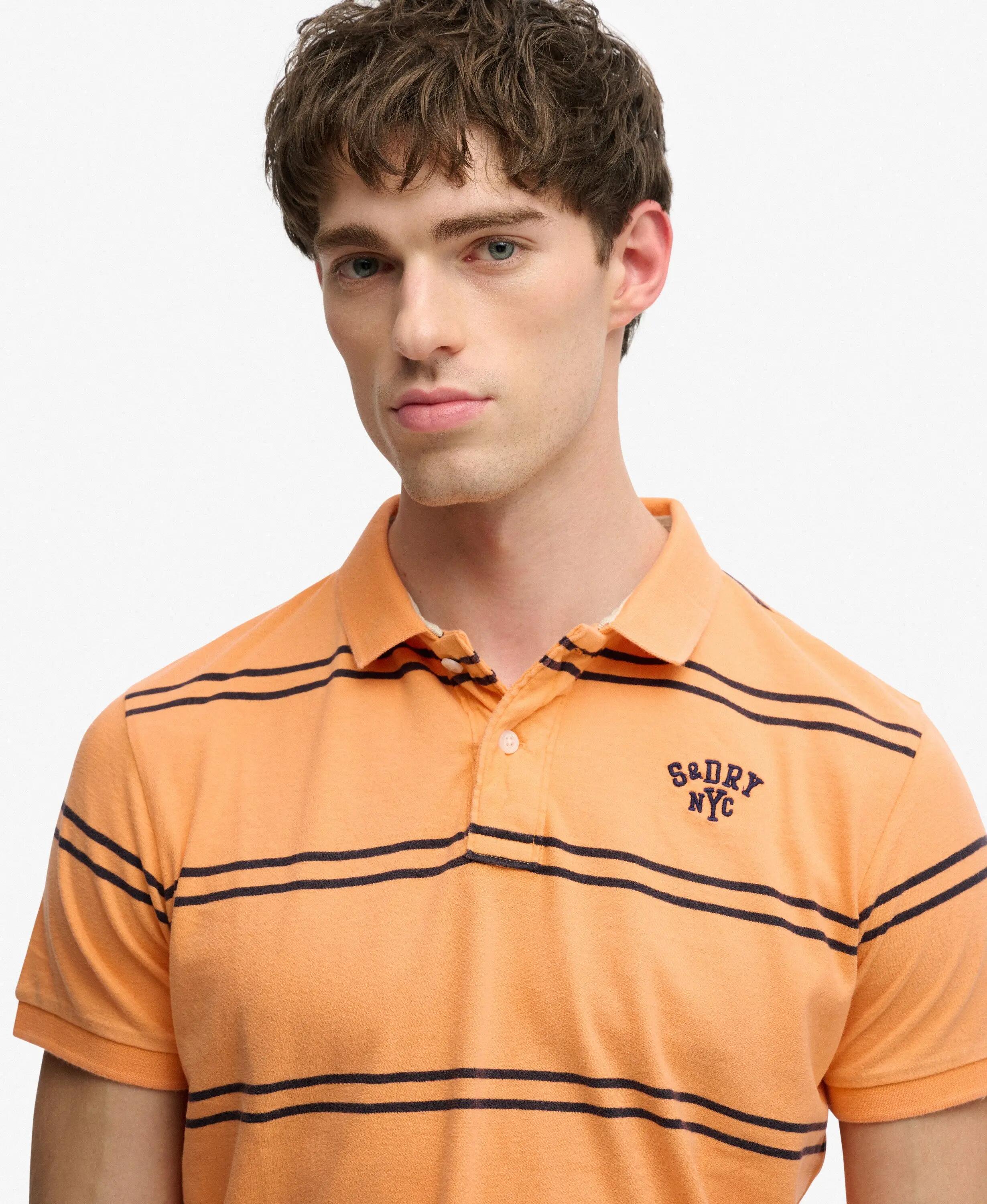 superdry Polo Vintage às Riscas em Jersey – Orange Stripe 3/6
