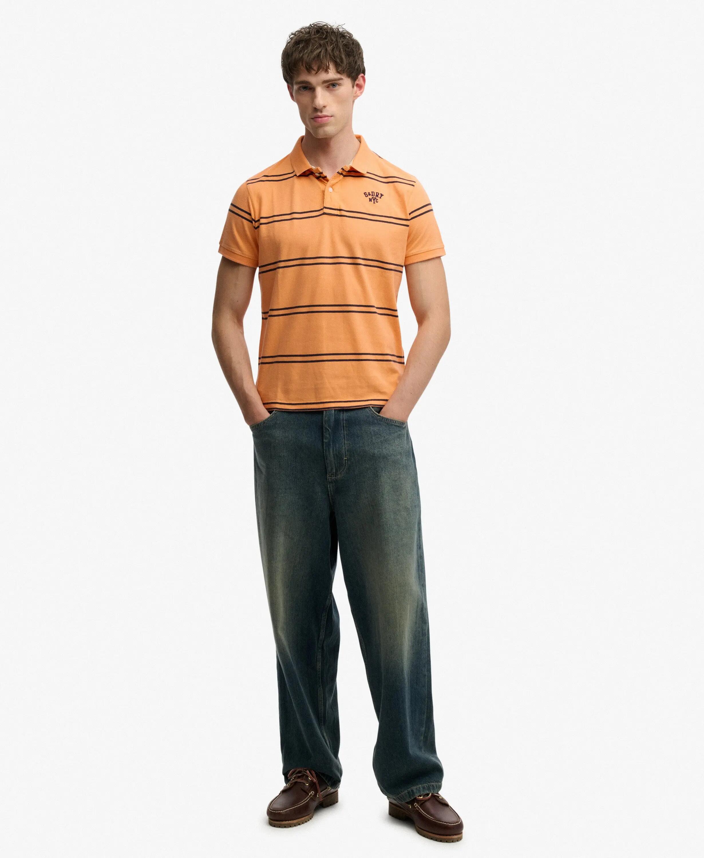 superdry Polo Vintage às Riscas em Jersey – Orange Stripe 2/6
