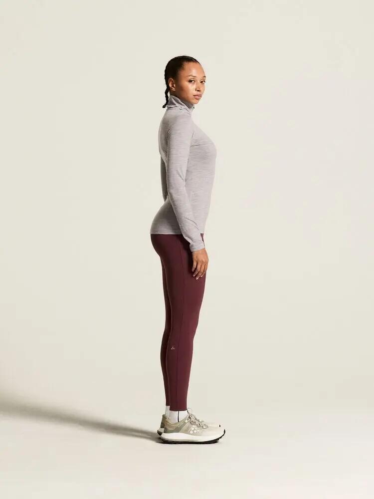 craft Camisola Wool 95 HZ LS W Mulher - 95% lã merino – Grey/Melange 5/7