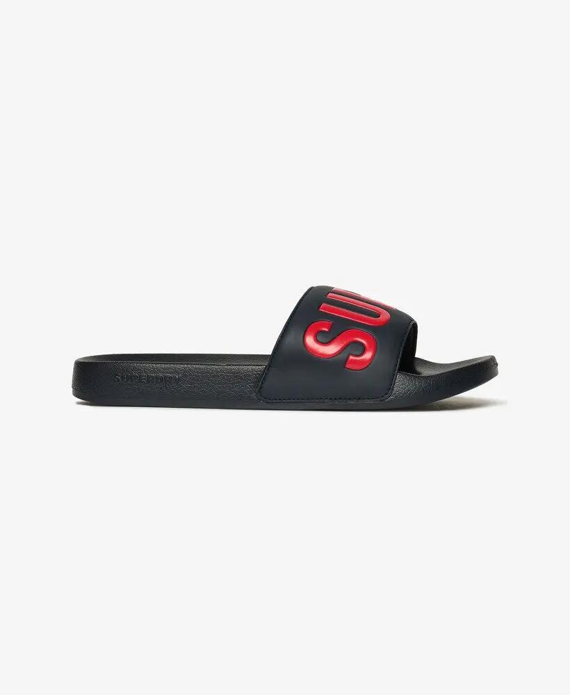 superdry Pool Sliders con fascia imbottita e grande grafica – NAUTICAL NAVY 2/4