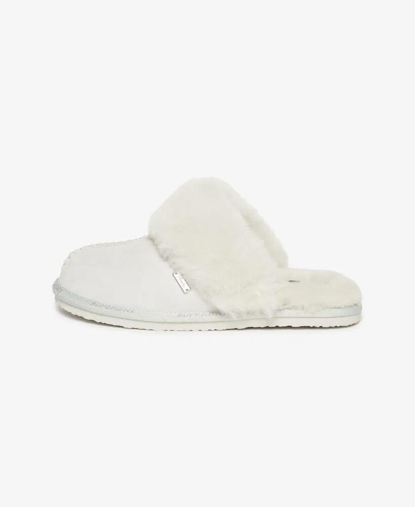 superdry Suede Mule Slipper — mule em camurça para senhora, cinza – GREY 4/7