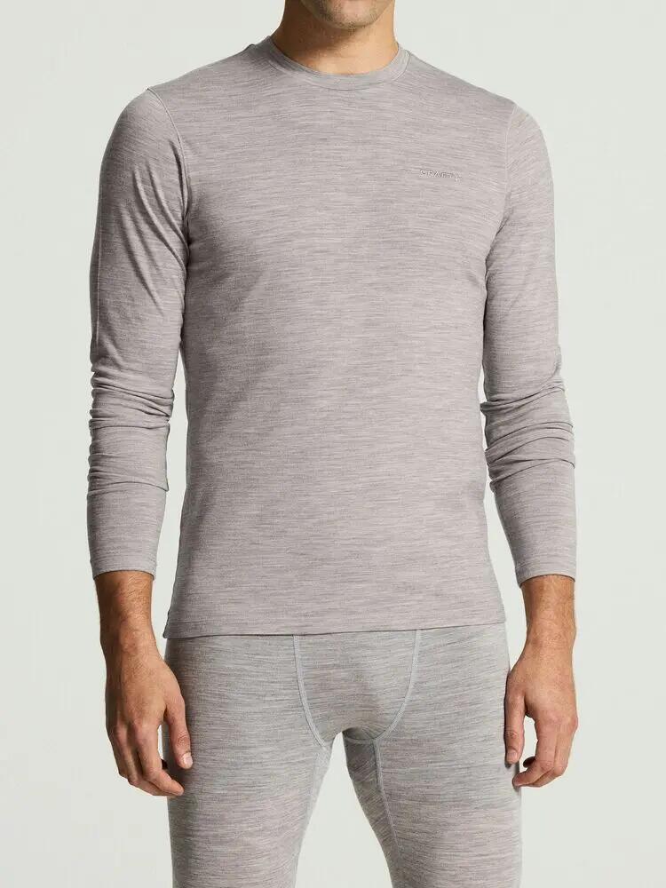 craft Wool 95 LS CN Langarmshirt - Merinowolle-Baselayer – Grey/Melange 7/7