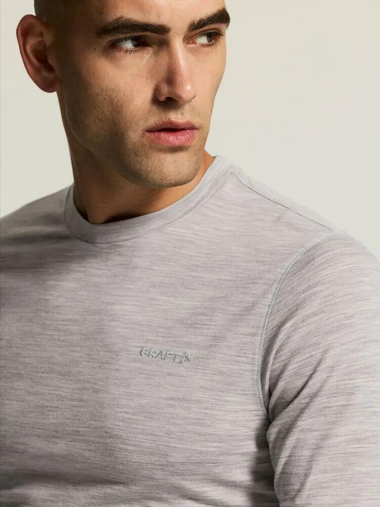 craft Wool 95 LS CN Langarmshirt - Merinowolle-Baselayer – Grey/Melange 6/7