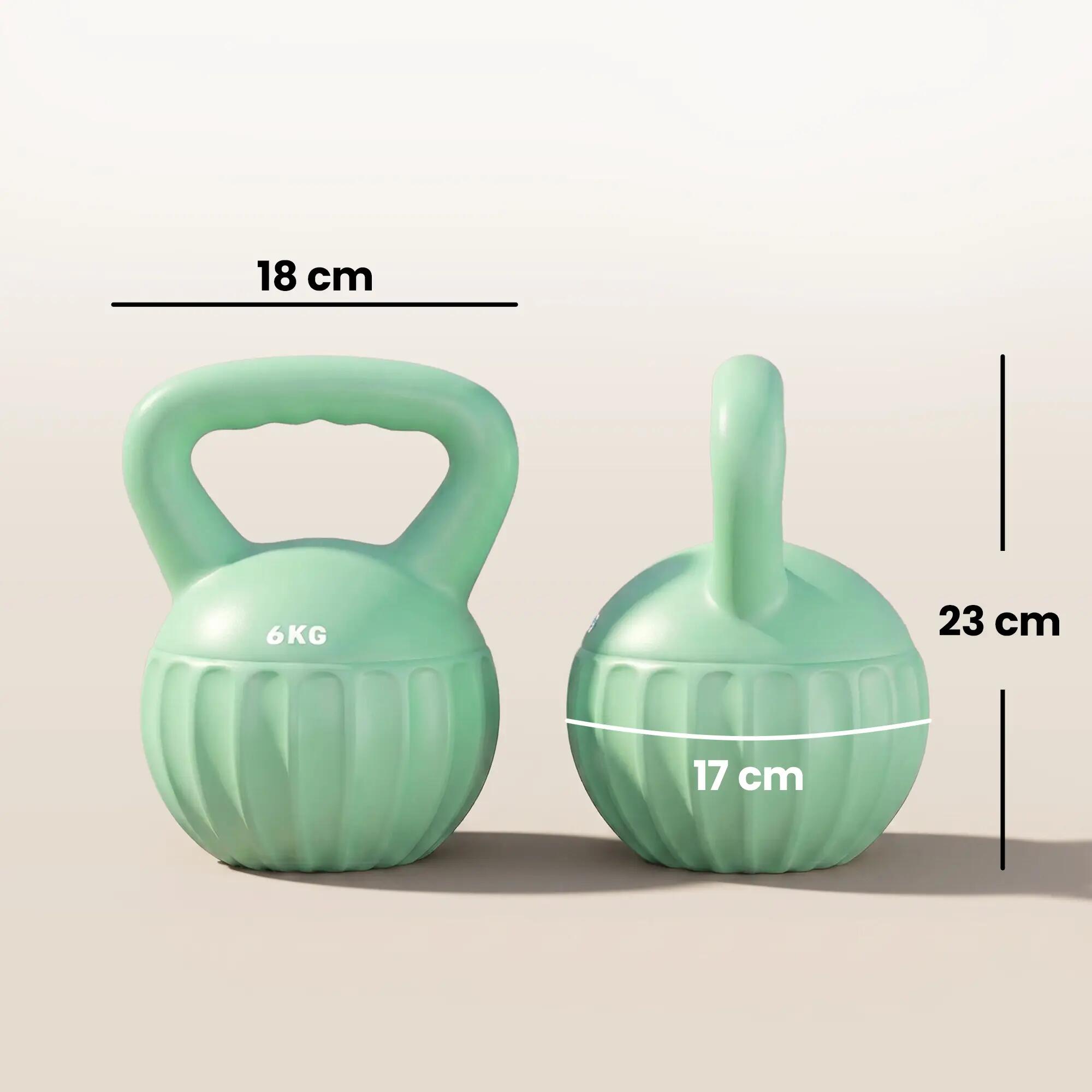 Kettlebell - Weightlifting - Unisexe - Lestée sable, base stable - Vert 5/6