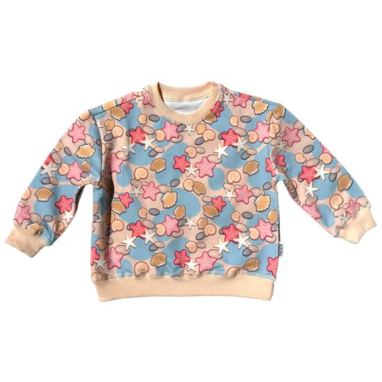 Enfant Surf Sweat Léger Coton Imprimé Coquillages Sandy Beach