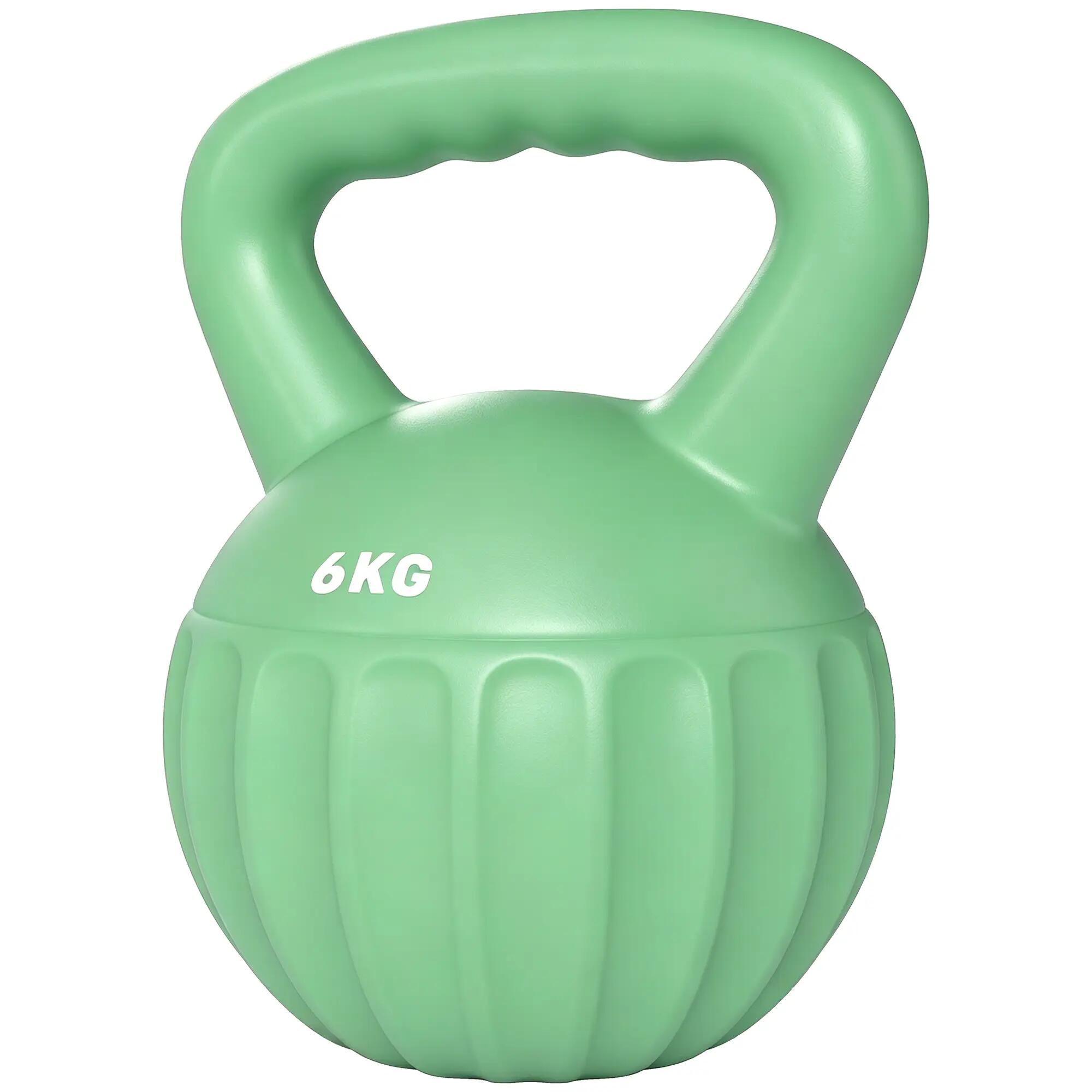 Kettlebell - Weightlifting - Unisexe - Lestée sable, base stable - Vert 2/6