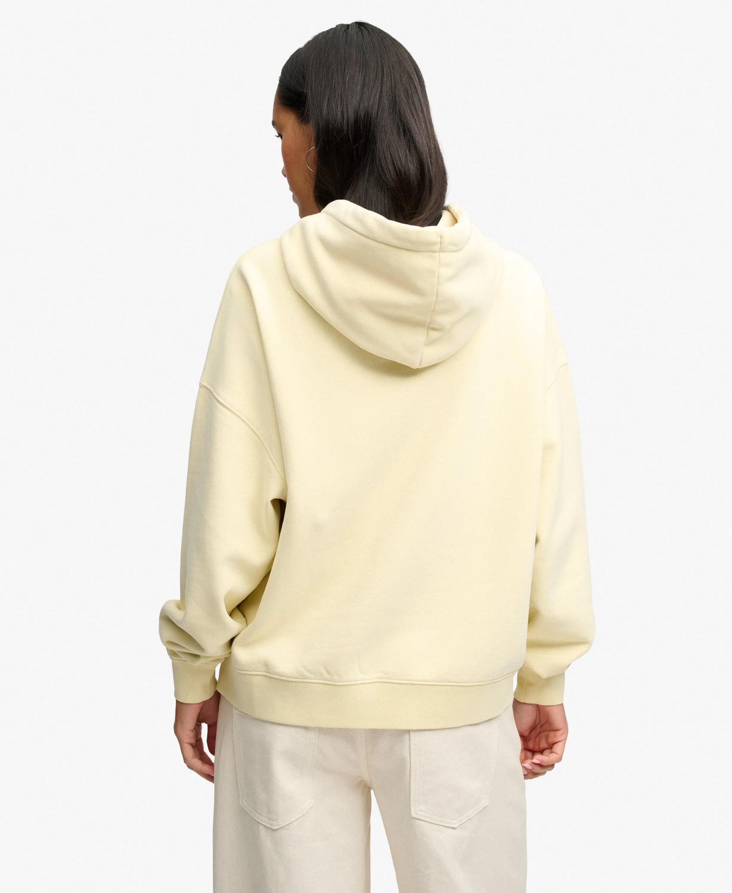 superdry Felpa con cappuccio Luxe Casual oversize ricamata – Double Cream/Navy 5/5