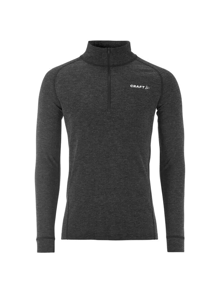 craft Wool Merino HZ set M camada base meia-zip aquecimento – Black/Melange 2/6