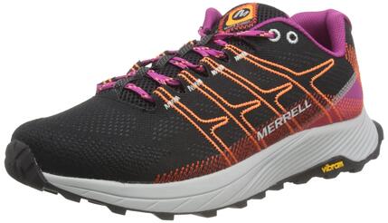 Shoes - Running - Women's - Moab Flight - Beschermend, gedempt - Black/Fuchsia.