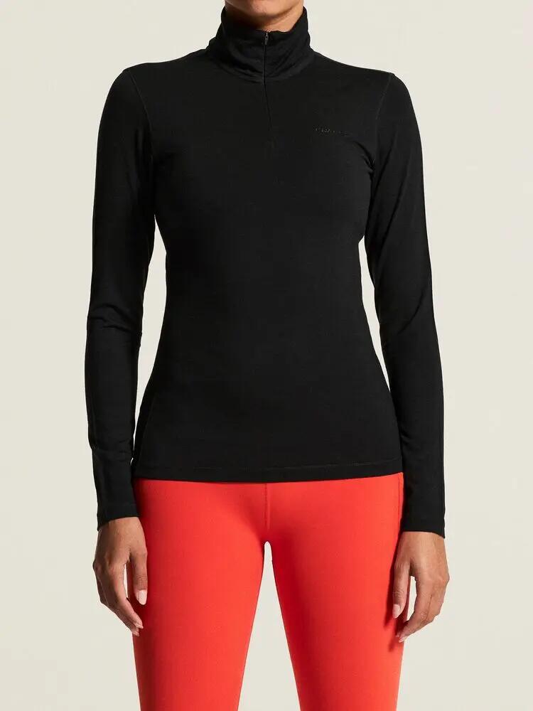 craft Maglia Wool 95 HZ LS Donna in lana merino calda – Black/Melange 3/7