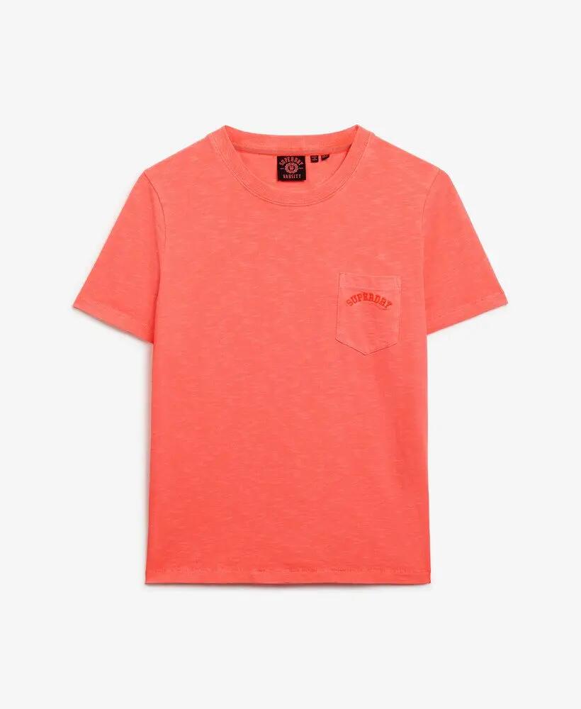 superdry T-shirt mulher Essential Logo Gd Pocket 100% algodão biológico – Fiery 5/5