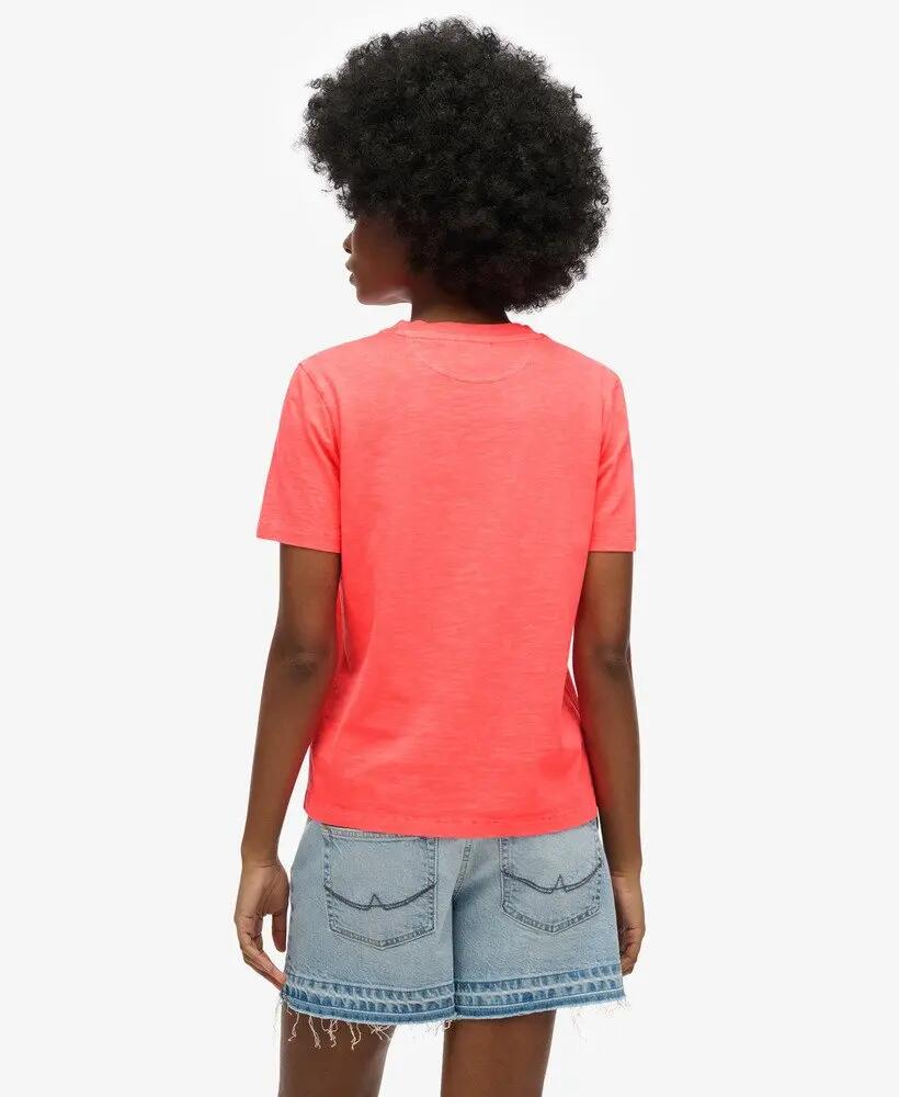 superdry T-shirt mulher Essential Logo Gd Pocket 100% algodão biológico – Fiery 4/5