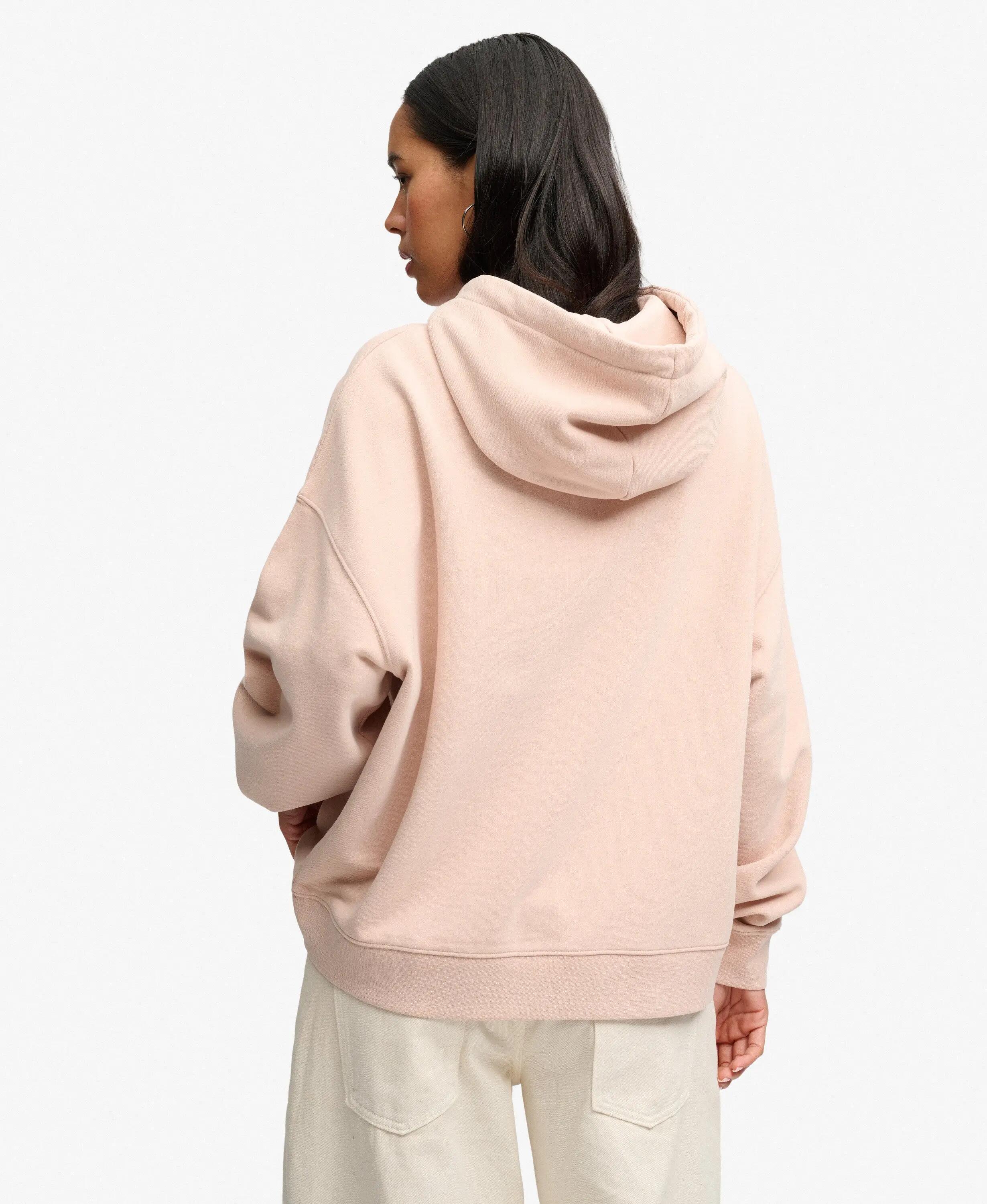 superdry Felpa con cappuccio Luxe Casual ricamata taglio oversize – Rose Dust 5/6