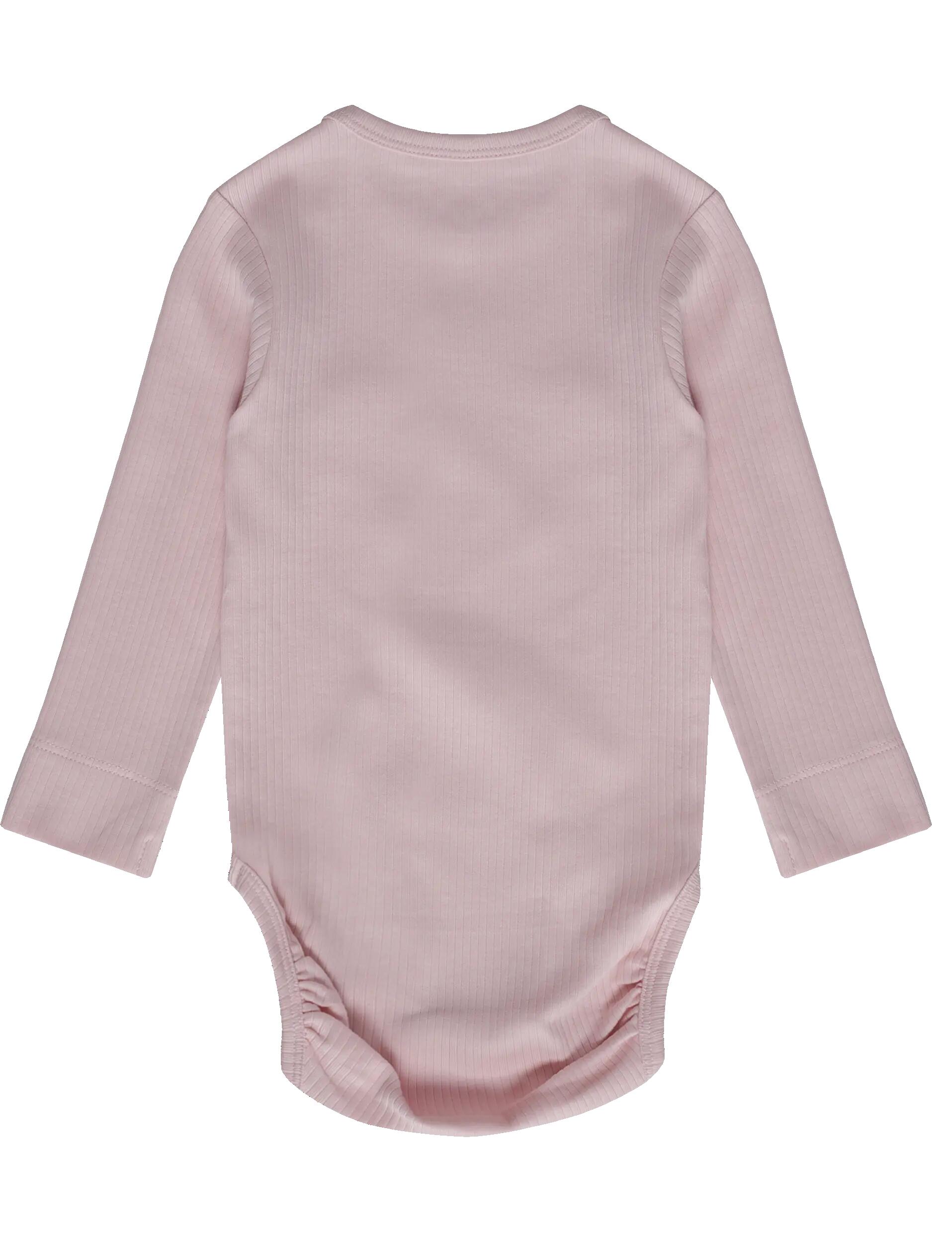 hummel Langarm-Body in Rippenqualität mit Tasche - Bio-Baumwolle – PALE LILAC 2/3