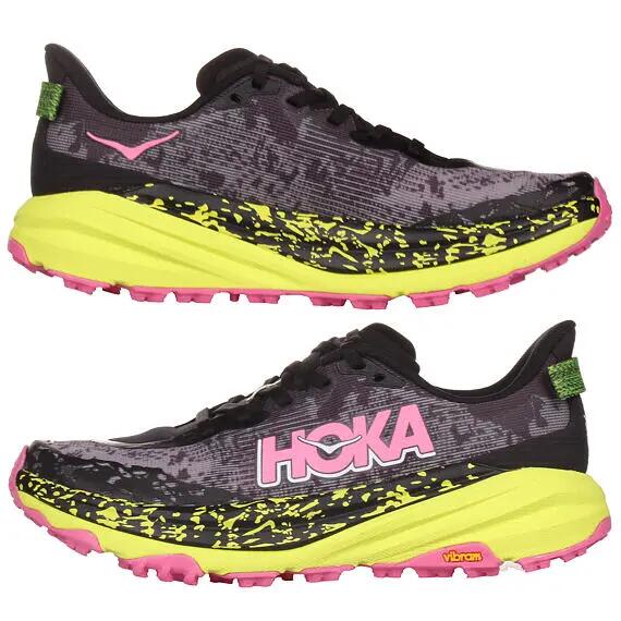 Chaussures - trail - femme - Speedgoat 6 - noir/neon hoka citrus 2/4