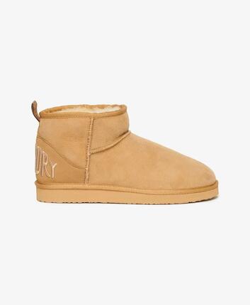 superdry Zamszowe Botki Sherpa Mini – LIGHT TAN