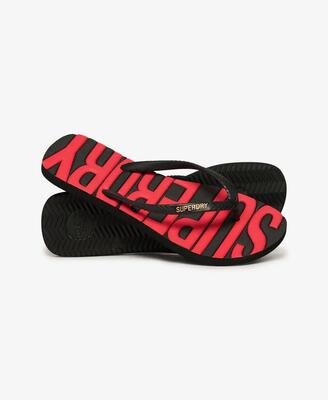 Superdry dames slippers core logo van rubber – rice white/coral