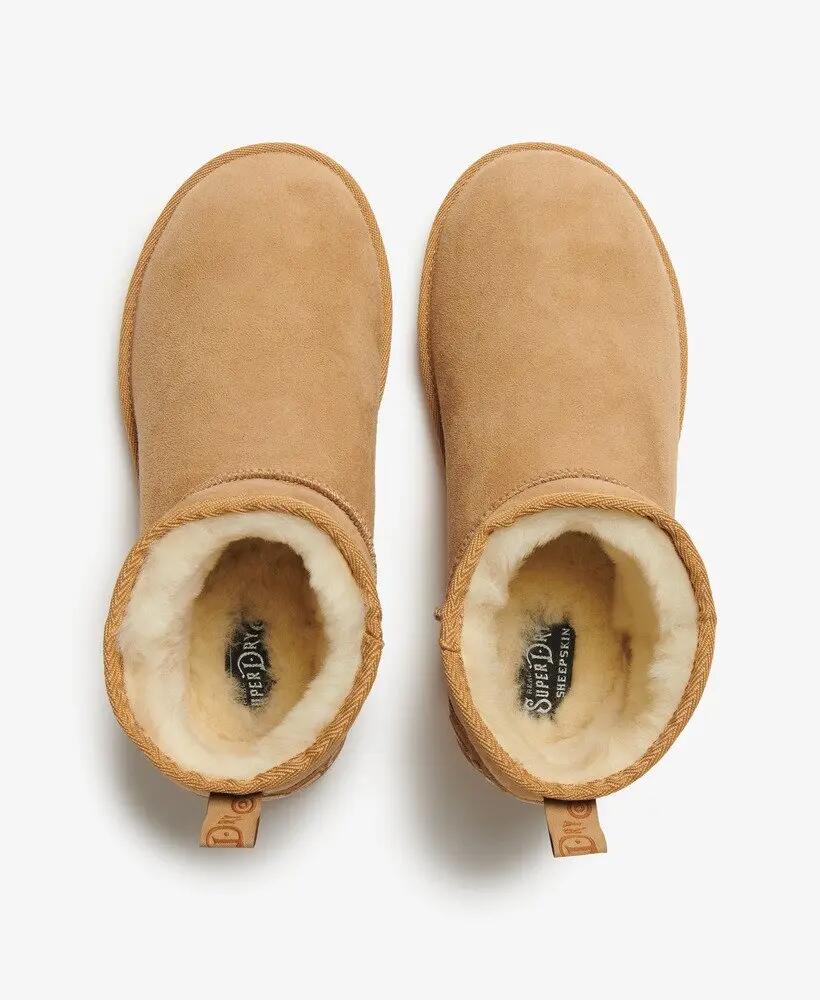 superdry Zamszowe Botki Sherpa Mini – LIGHT TAN 6/7