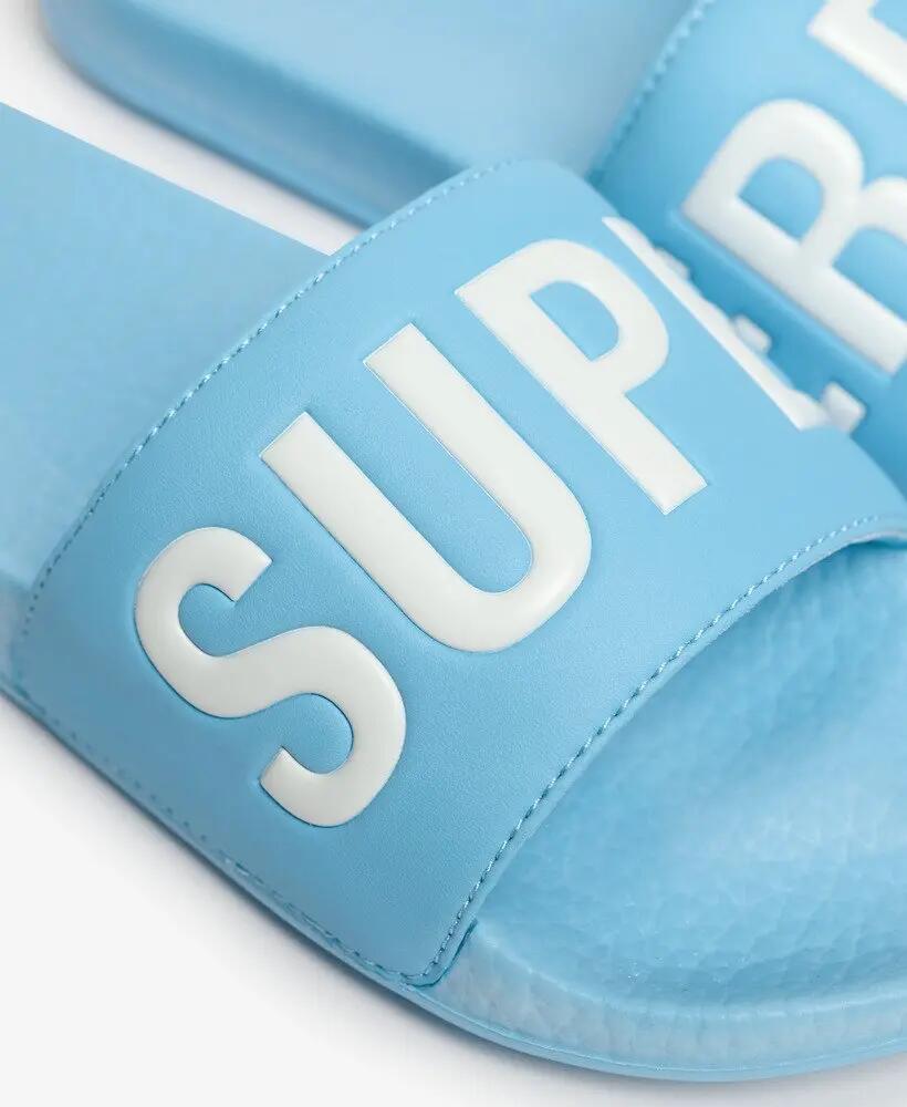 superdry Pool Sliders sandales légères à brides rembourrées – Blue Sea 6/7